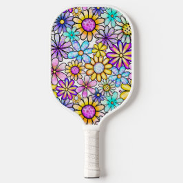 Kleurrijke Bloemen Pickleball Paddle
