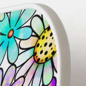Kleurrijke Bloemen Pickleball Paddle (Links Detail)