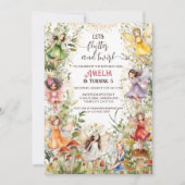 Kleurrijke Bloemen Pixie Feeën & Paddenstoelen Ver Kaart (Voorkant)