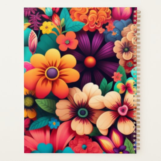 Kleurrijke  bloemen planner (Achterkant)