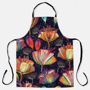 Kleurrijke Bloemen Planten Patroon Schort