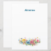 Kleurrijke bloemen plus Sjabloon tekst. (Voorkant / Achterkant)
