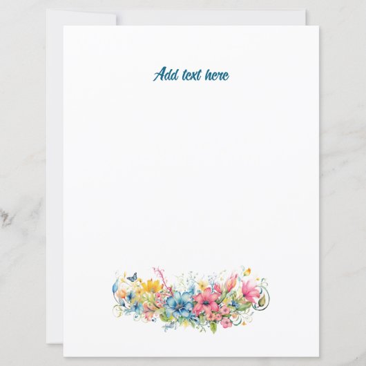 Kleurrijke bloemen plus Sjabloon tekst. (Voorkant)