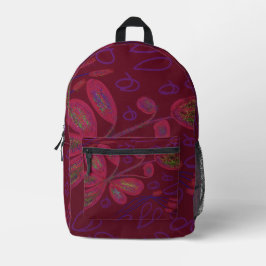 Kleurrijke Bloemen Print Rugzak