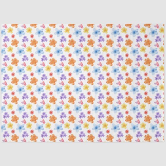 Kleurrijke Bloemen Print Tissue Papier (Voorkant)