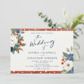Kleurrijke Bloemen QR Code Wedding Kaart (Staand voorkant)