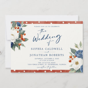 Kleurrijke Bloemen QR Code Wedding Kaart