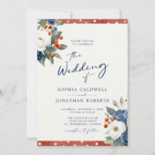 Kleurrijke Bloemen QR Code Wedding Kaart (Voorkant)