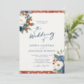 Kleurrijke Bloemen QR Code Wedding Kaart (Staand voorkant)