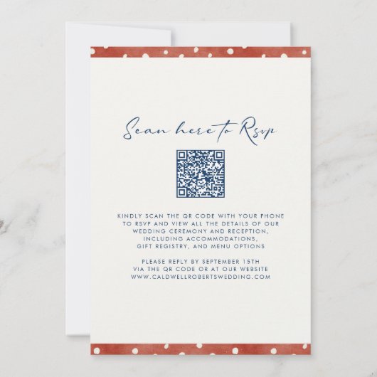 Kleurrijke Bloemen QR Code Wedding Kaart (Achterkant)