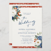 Kleurrijke Bloemen QR Code Wedding Kaart (Voorkant / Achterkant)