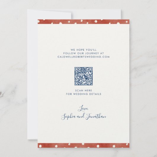 Kleurrijke Bloemen QR Code Wedding Save The Date (Achterkant)
