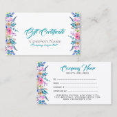 Kleurrijke Bloemen Rand Cadeaubon Sjabloon Kortingskaartje (Voorkant / Achterkant)