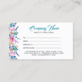 Kleurrijke Bloemen Rand Cadeaubon Sjabloon Kortingskaartje (Achterkant)