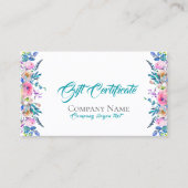 Kleurrijke Bloemen Rand Cadeaubon Sjabloon Kortingskaartje (Voorkant)