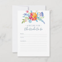 Kleurrijke bloemen Recipkaart voor Vrijgezellenfee