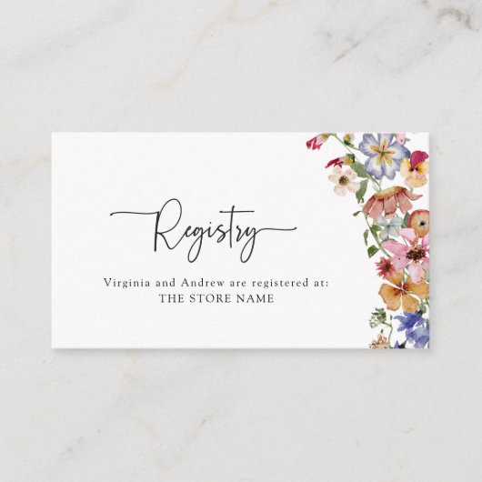 Kleurrijke Bloemen Registry Informatiekaartje (Voorkant)