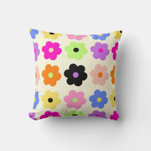 Kleurrijke bloemen Retro minimalistische Daisy pat Kussen