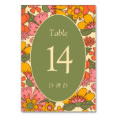 Kleurrijke Bloemen Retro Wedding Kaart (Achterkant)