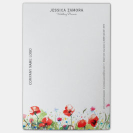 Kleurrijke bloemen & rode klaprozen post-it® notes