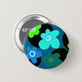 kleurrijke bloemen ronde button 5,7 cm (Voorkant /achterkant)