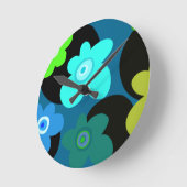 kleurrijke bloemen ronde klok (Hoek)