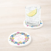 Kleurrijke bloemen Ronde persoonlijke Onderzetters (Zijkant)