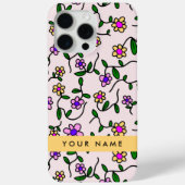 Kleurrijke bloemen, roze achtergrond, geel Case-Mate iPhone case (Achterkant)