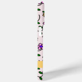 Kleurrijke bloemen, roze achtergrond, geel Case-Mate iPhone case (Achterkant / Rechts)