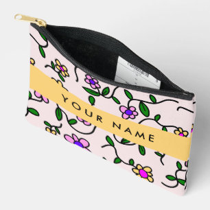 Kleurrijke Bloemen, Roze Achtergrond, Geel Etui