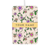 Kleurrijke bloemen, roze achtergrond, geel luchtverfrisser (Voorkant)