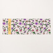 Kleurrijke bloemen, roze achtergrond, geel yogamat (Achterkant (horizontaal))