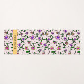 Kleurrijke bloemen, roze achtergrond, geel yogamat (Voorkant (horizontaal))