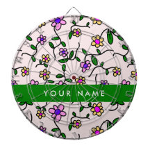 Kleurrijke bloemen, roze achtergrond, groen