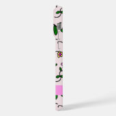 Kleurrijke bloemen, roze achtergrond, roze iPhone hoesje (Linkerkant)