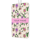 Kleurrijke bloemen, roze achtergrond, roze luchtverfrisser (Links)