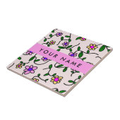 Kleurrijke bloemen, roze achtergrond, roze tegeltje (Zijkant)