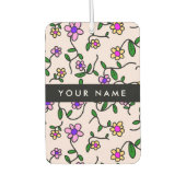 Kleurrijke bloemen, roze achtergrond, zwart luchtverfrisser (Voorkant)