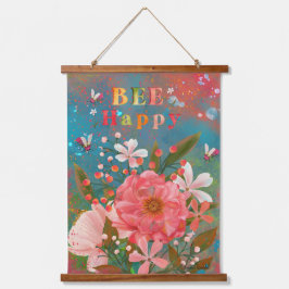 Kleurrijke Bloemen Roze Inspirerend Hangend Wandkleed