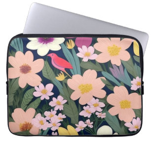 Kleurrijke bloemen roze mooi laptop sleeve