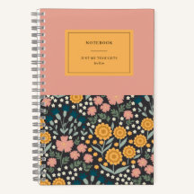 Kleurrijke Bloemen Roze Oranje Citaat Notitieboek