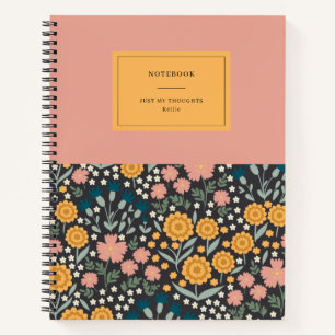 Kleurrijke Bloemen Roze Oranje Mijn Gedachten Noti Notitieboek