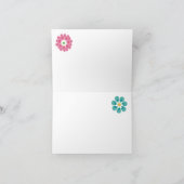 Kleurrijke bloemen Russisch Birthday Kaart (Binnen)