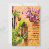 Kleurrijke Bloemen Rustieke Adobe Muur Mexicaanse  Kaart (Voorkant)