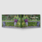 Kleurrijke Bloemen Rustieke Bench Wedding Day Cust Gastenboek (Volledig)