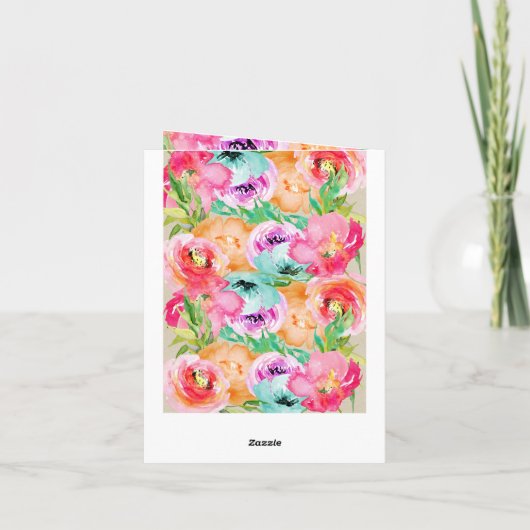 Kleurrijke Bloemen Rustieke Moderne Kraft Bedankt (Achterkant)