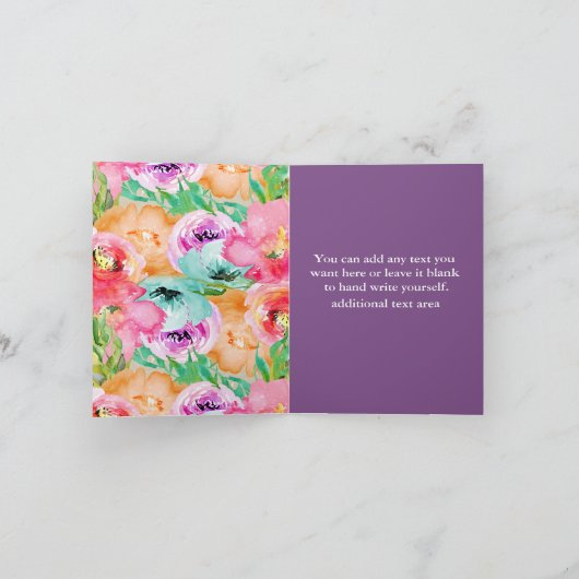 Kleurrijke Bloemen Rustieke Moderne Kraft Bedankt (Binnen)