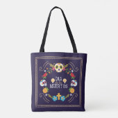 Kleurrijke bloemen schedels Dia de Muertos | Tote Bag (Achterkant)