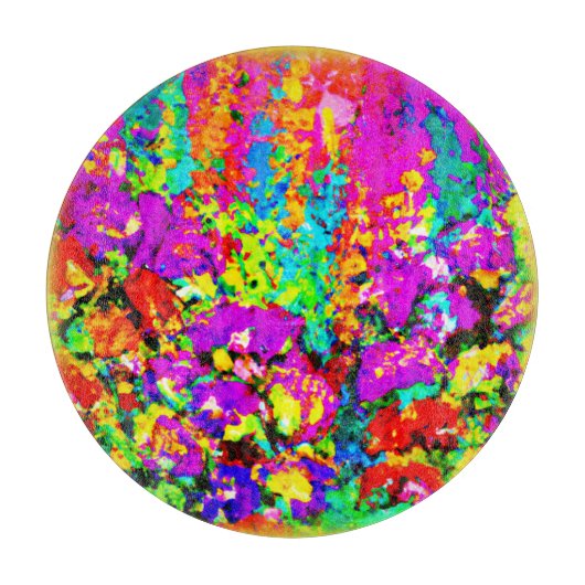 Kleurrijke bloemen schilderen. Bestel nu Snijplank (Voorkant)