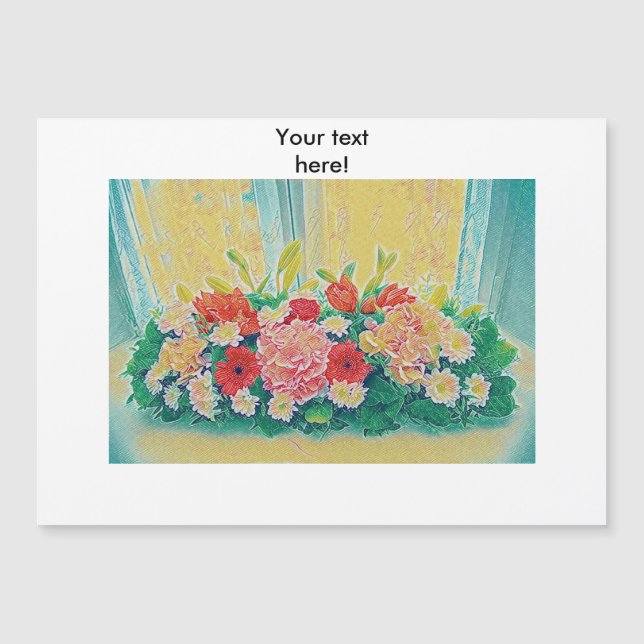 Kleurrijke bloemen schilderij (Voorkant)